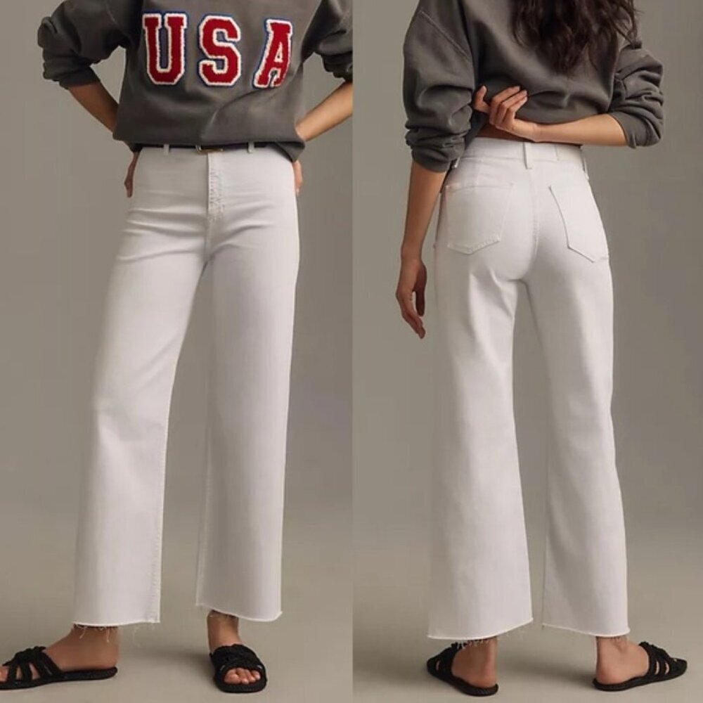Pistola Penny High Waist High Rise Wide Leg Cropped Jeans Coastal Size 32